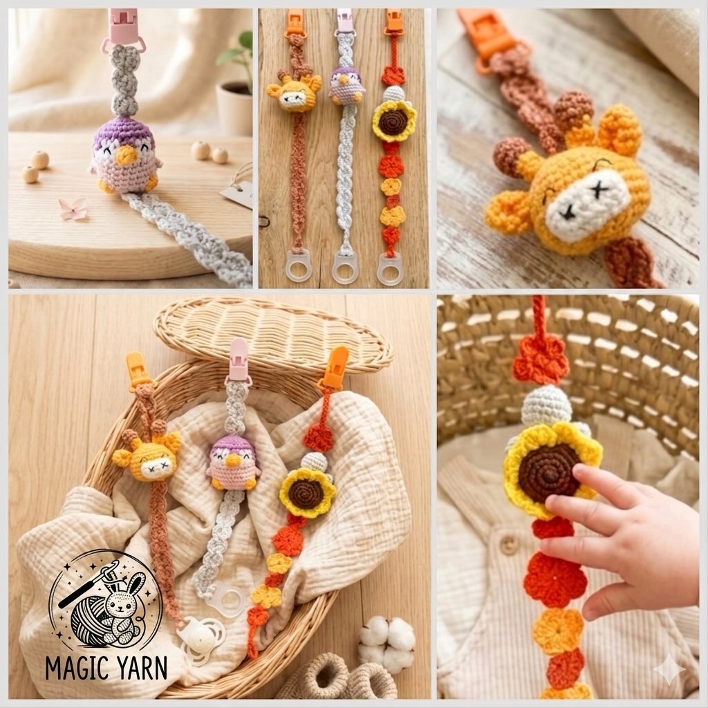 Attache tétine crochet – fait main – modèle au choix – Image 5
