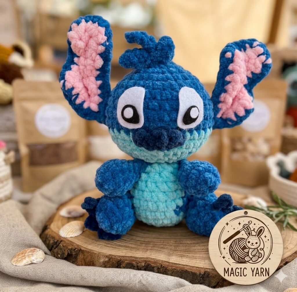 Stitch au crochet – peluche faite main