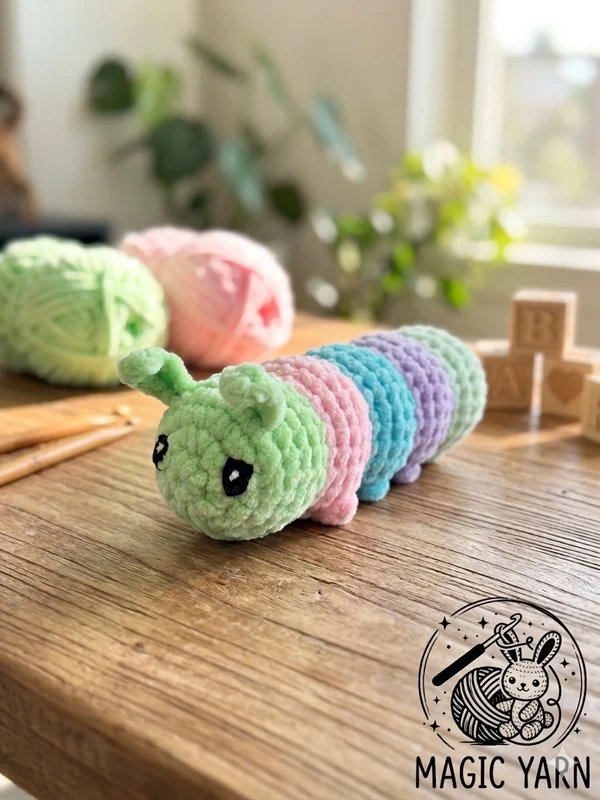 Chenille en crochet fait main