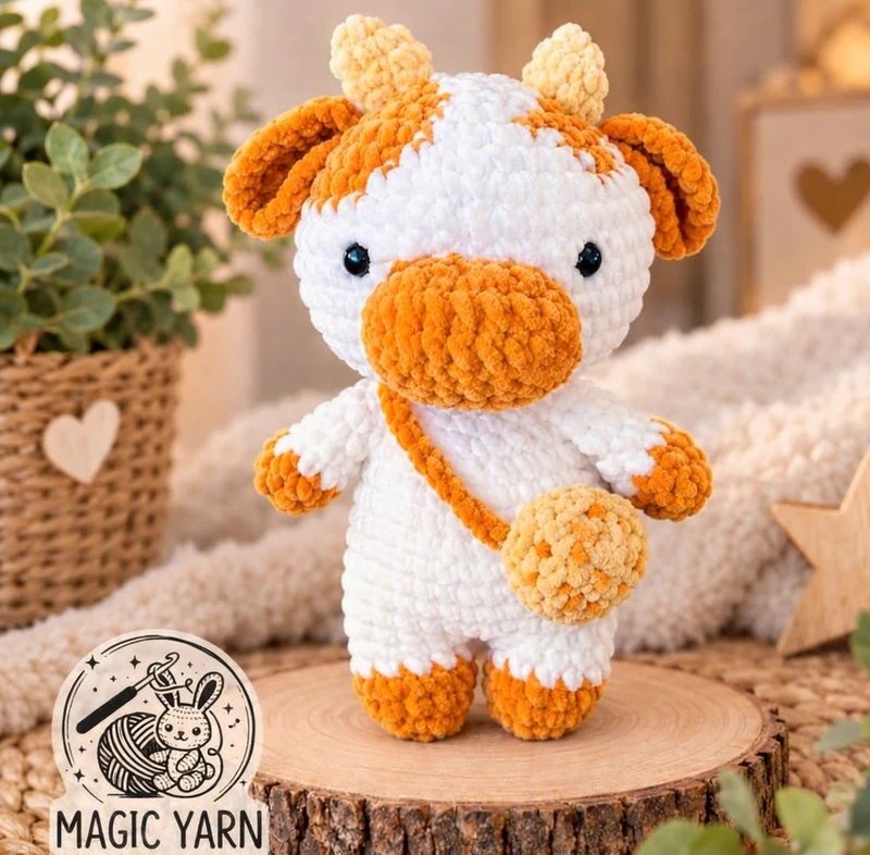 Vache au crochet - amigurumi fait main