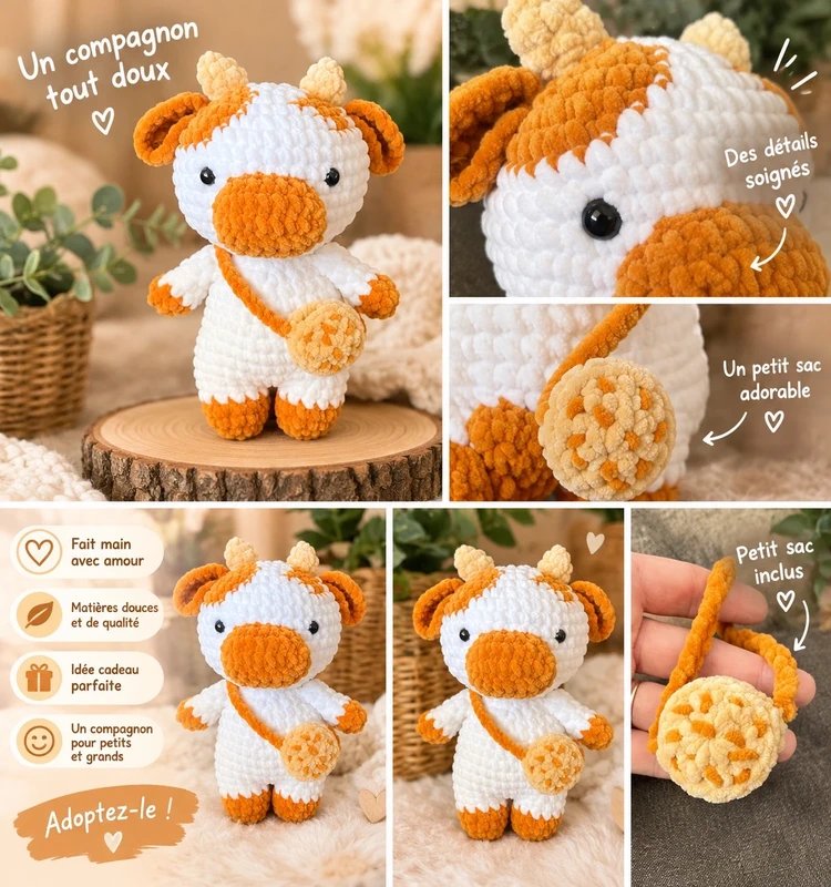 Vache au crochet - amigurumi fait main – Image 2