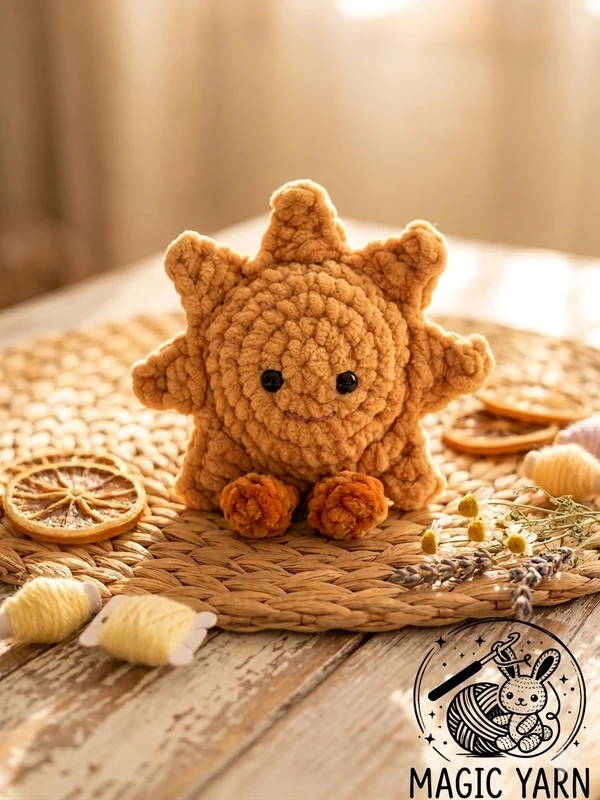 Peluche soleil au crochet – fait main, création unique